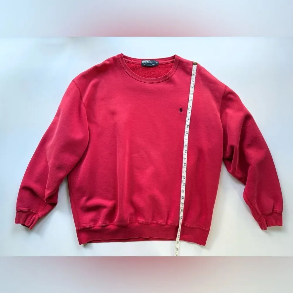 Vintage Polo Ralph Lauren Red Crew Neck Sweatshirt Size XL